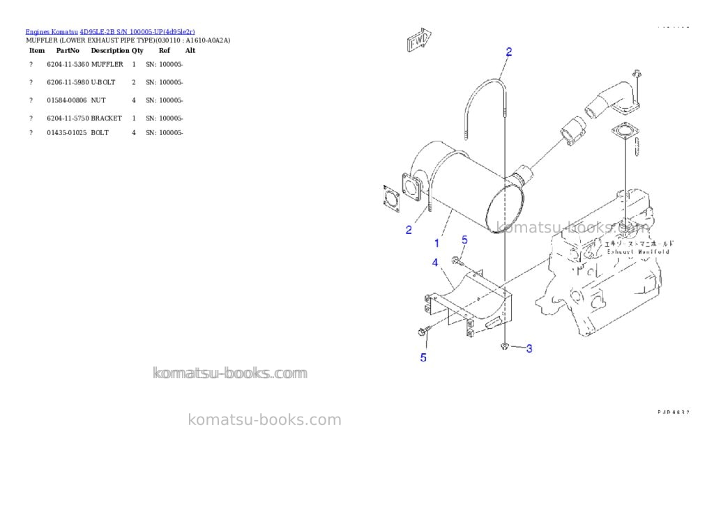 Komatsu 4D95LE-2B S/N 100005-UP Parts catalog cover Page 9 Komatsu 4D95LE-2B S/N 100005-UP Parts catalog cover Page 9