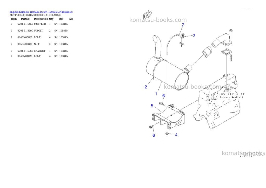 Komatsu 4D95LE-2C S/N 100005-UP Parts catalog cover Page 8 Komatsu 4D95LE-2C S/N 100005-UP Parts catalog cover Page 8