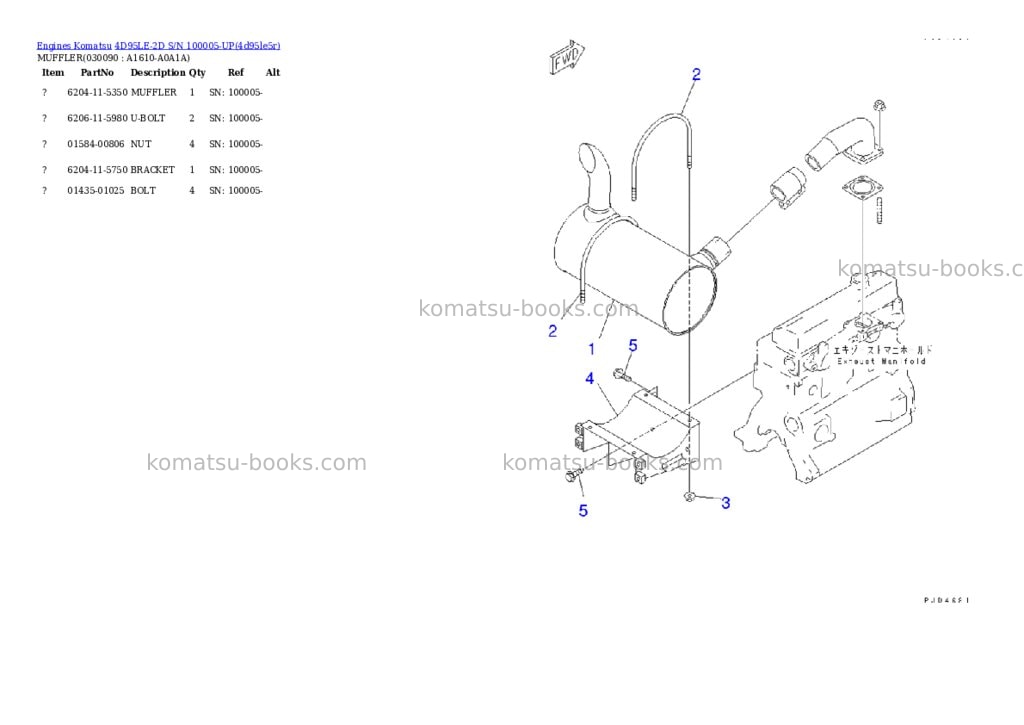 Komatsu 4d95le-2d s/n 100005-up Parts catalog cover Page 8 Komatsu 4d95le-2d s/n 100005-up Parts catalog cover Page 8