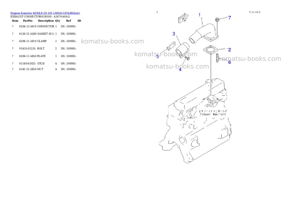 Komatsu 4d95le-2d s/n 100005-up Parts catalog cover Page 9 Komatsu 4d95le-2d s/n 100005-up Parts catalog cover Page 9