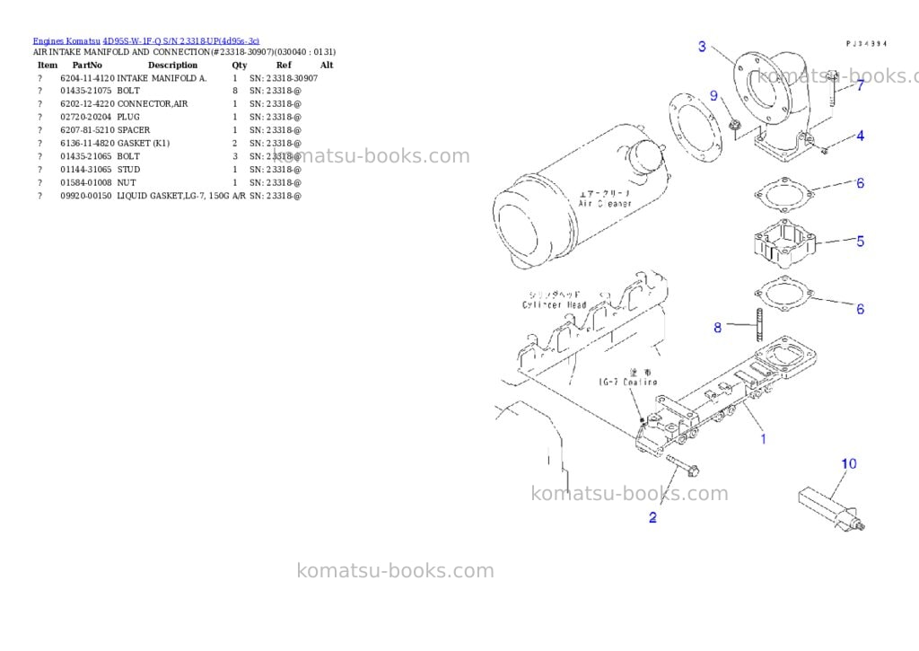 Komatsu 4d95s-w-1f-q s/n 23318-up Parts catalog cover Page 3