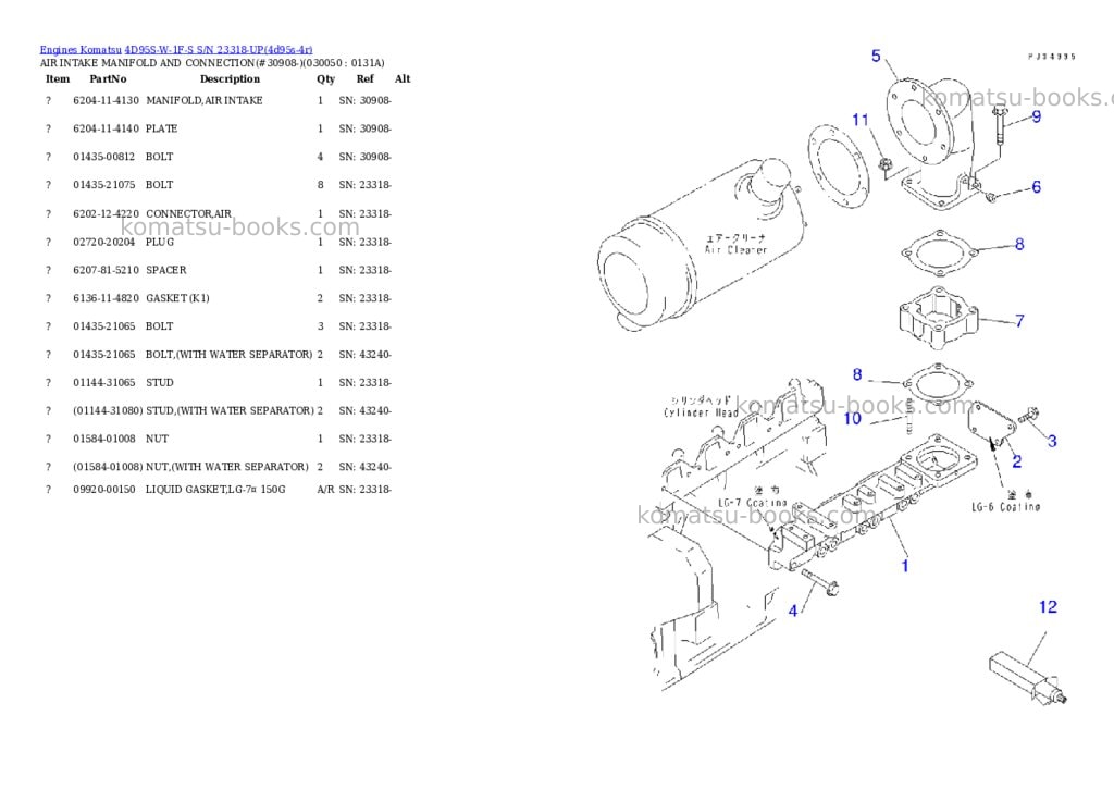 Komatsu 4d95s-w-1f-s s/n 23318-up Parts catalog cover Page 4
