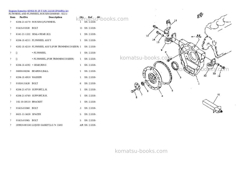 Komatsu 4d95s-w-1f-t s/n 23318-up Parts catalog cover Page 10