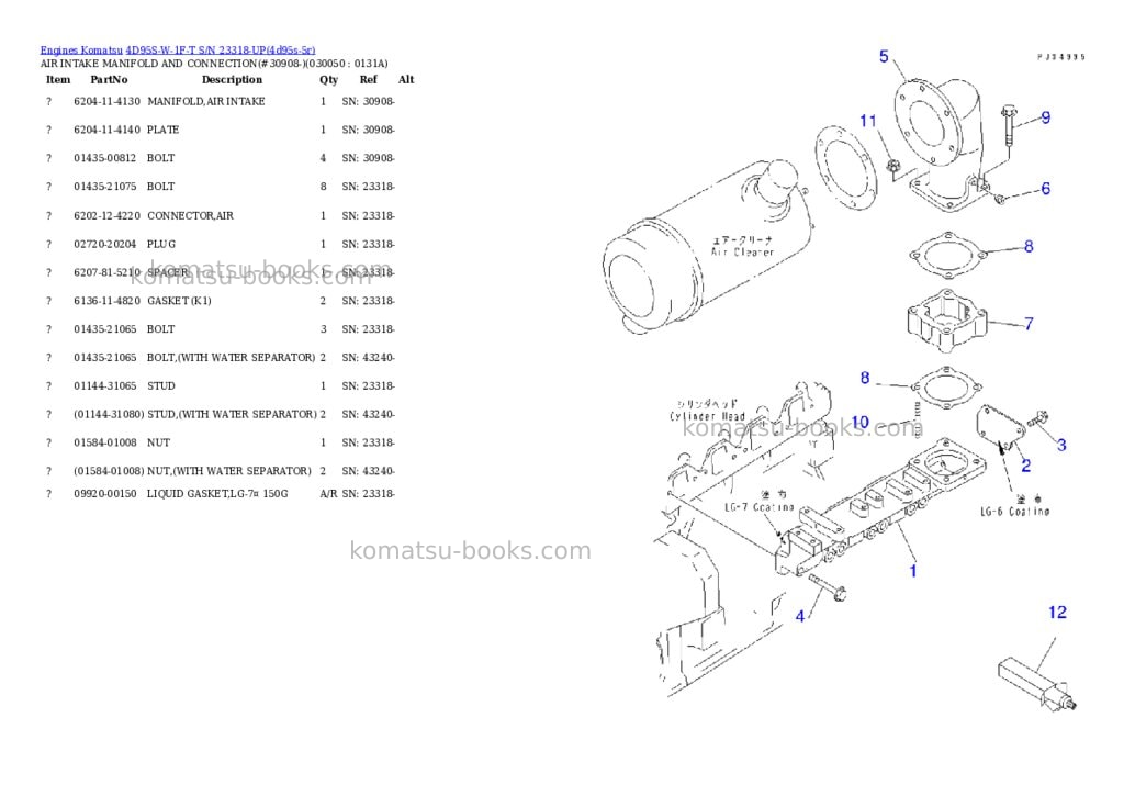 Komatsu 4d95s-w-1f-t s/n 23318-up Parts catalog cover Page 4