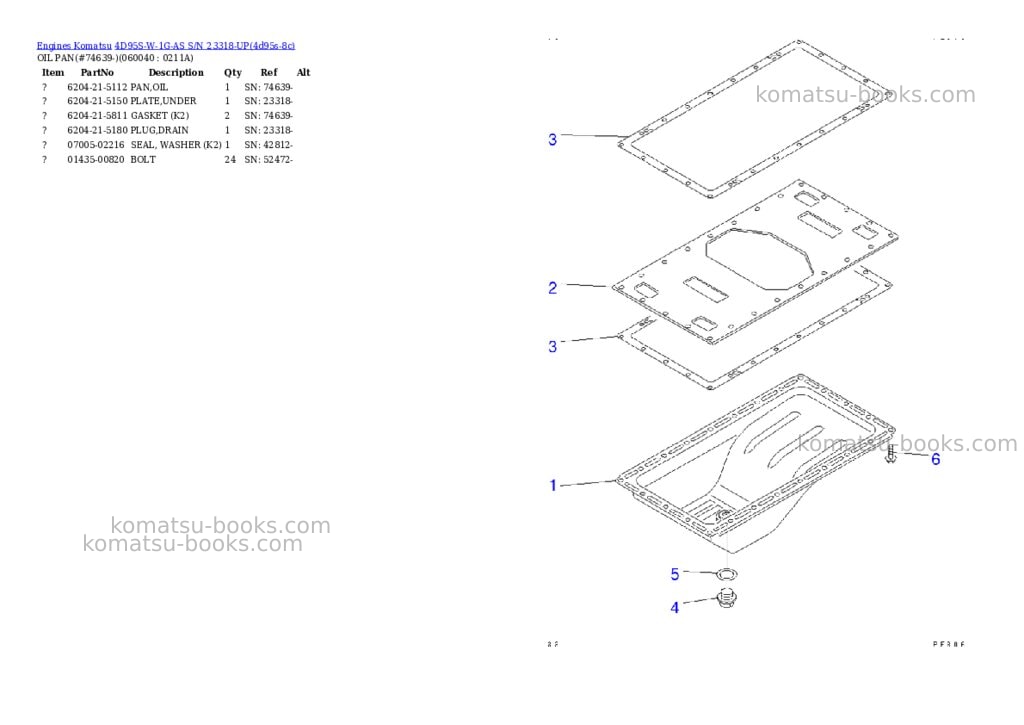 Komatsu 4d95s-w-1g-as s/n 23318-up Parts catalog cover Page 10 Komatsu 4d95s-w-1g-as s/n 23318-up Parts catalog cover Page 10