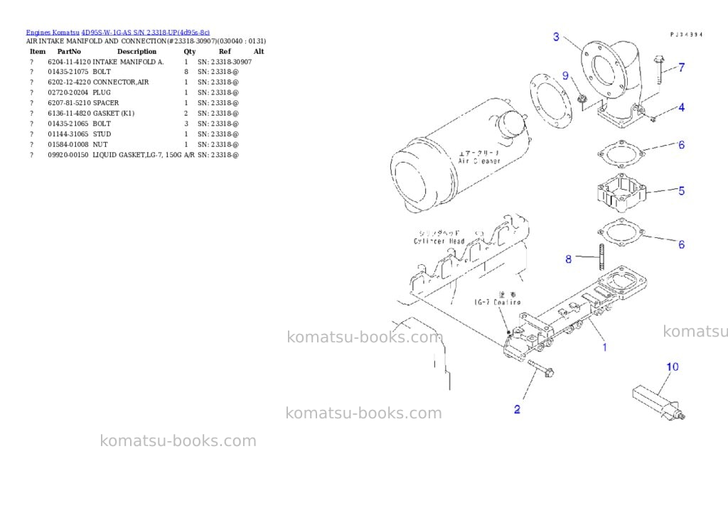 Komatsu 4d95s-w-1g-as s/n 23318-up Parts catalog cover Page 3 Komatsu 4d95s-w-1g-as s/n 23318-up Parts catalog cover Page 3