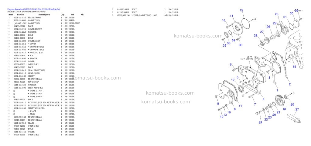 Komatsu 4d95s-w-1g-as s/n 23318-up Parts catalog cover Page 8 Komatsu 4d95s-w-1g-as s/n 23318-up Parts catalog cover Page 8