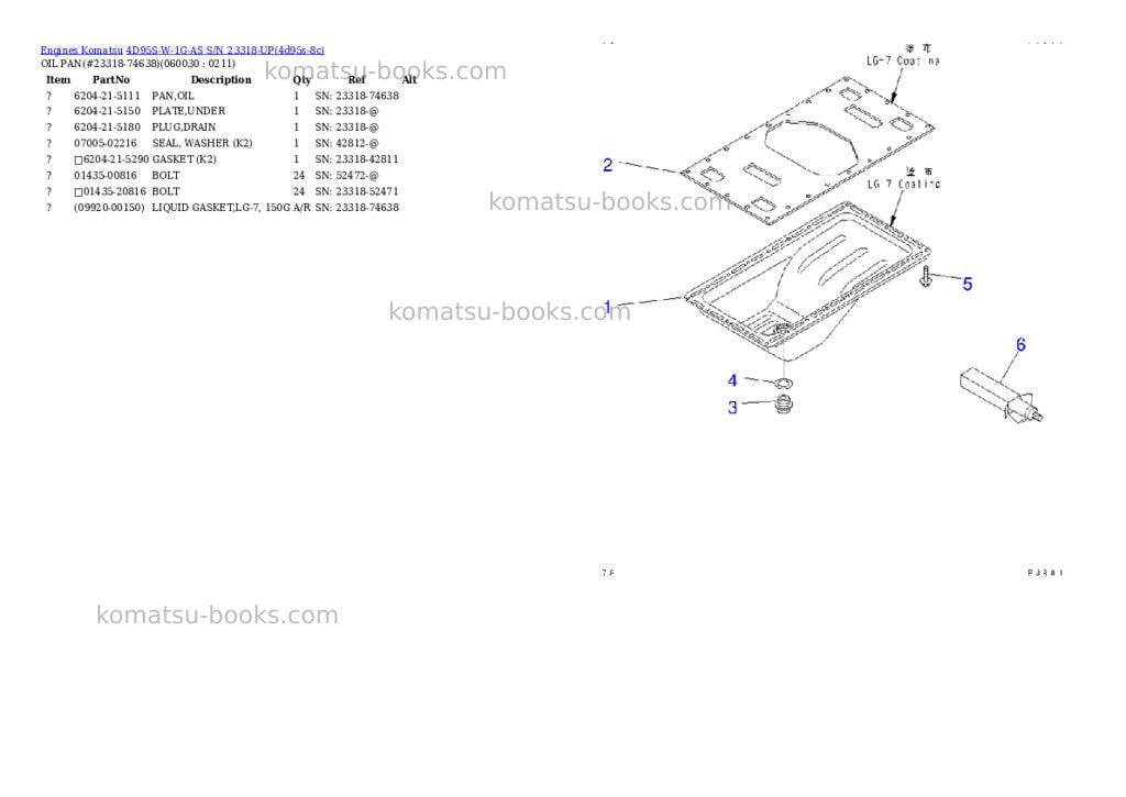 Komatsu 4d95s-w-1g-as s/n 23318-up Parts catalog cover Page 9 Komatsu 4d95s-w-1g-as s/n 23318-up Parts catalog cover Page 9