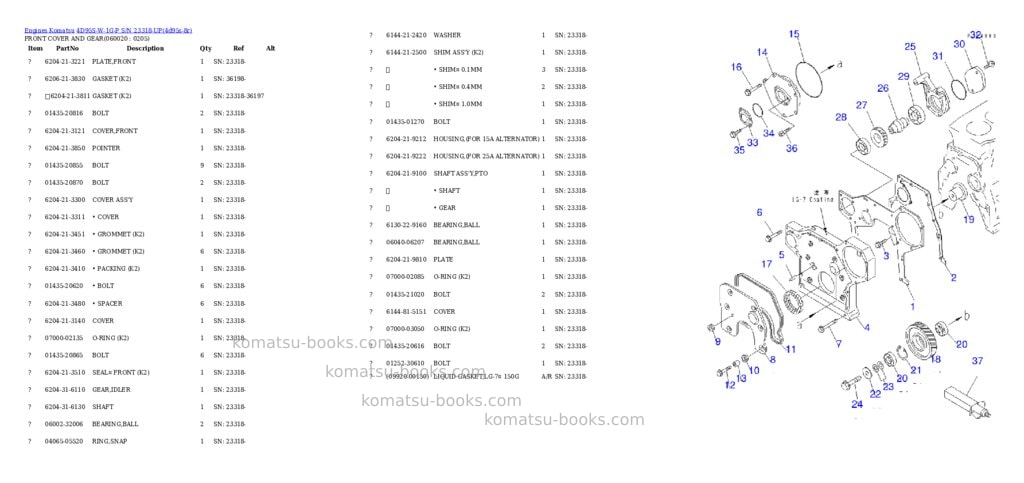 Komatsu 4d95s-w-1g-p s/n 23318-up Parts catalog cover Page 10