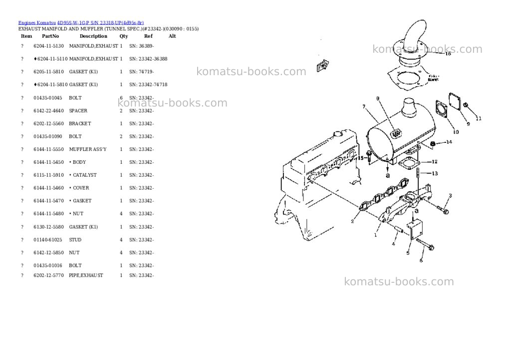 Komatsu 4d95s-w-1g-p s/n 23318-up Parts catalog cover Page 8
