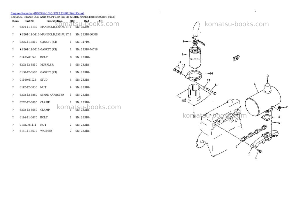 Komatsu 4d95s-w-1g-q s/n 23318-up Parts catalog cover Page 7 Komatsu 4d95s-w-1g-q s/n 23318-up Parts catalog cover Page 7
