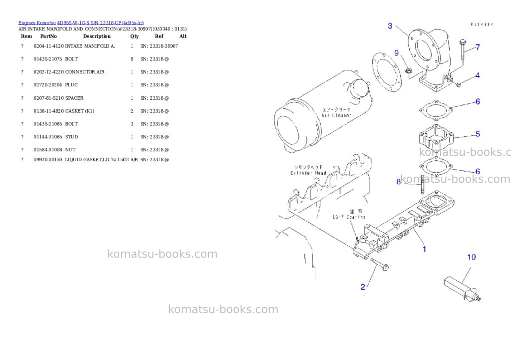 Komatsu 4d95s-w-1g-s s/n 23318-up Parts catalog cover Page 3