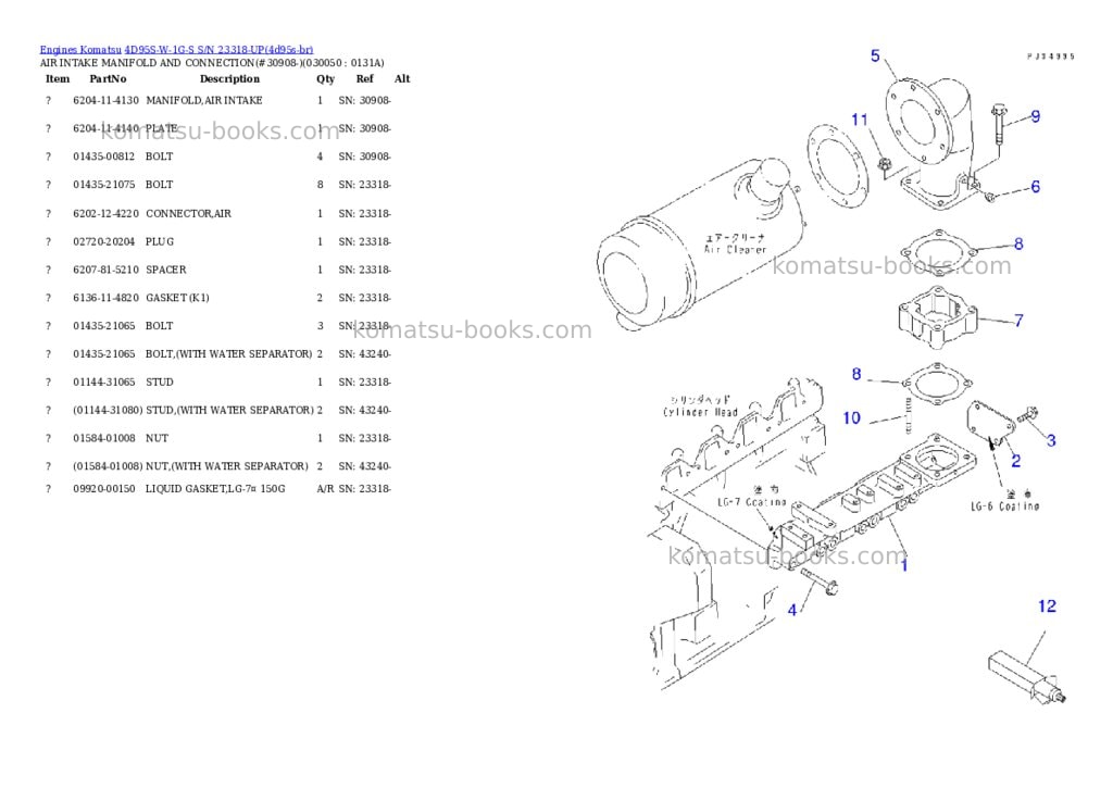 Komatsu 4d95s-w-1g-s s/n 23318-up Parts catalog cover Page 4