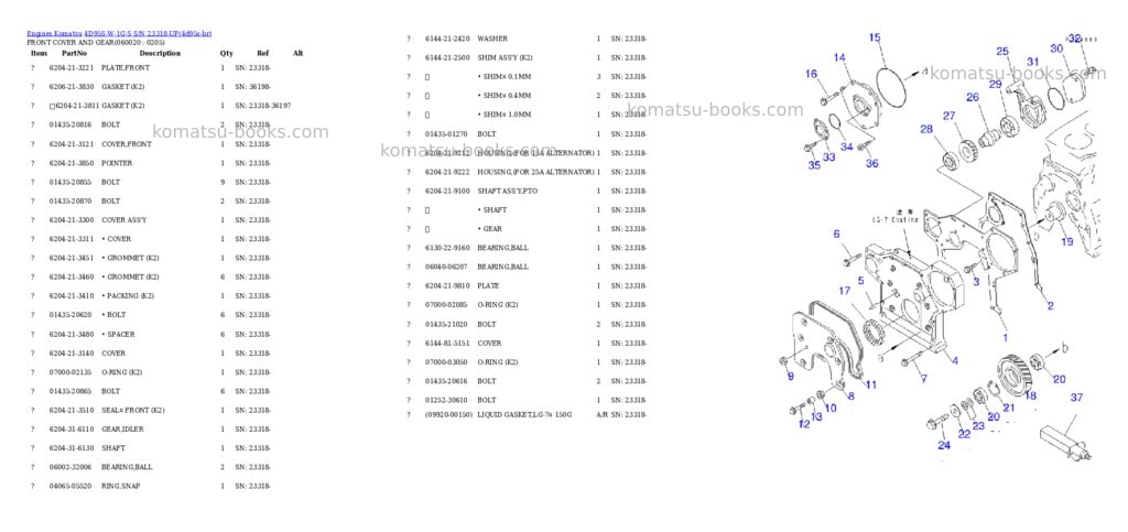 Komatsu 4d95s-w-1g-s s/n 23318-up Parts catalog cover Page 9