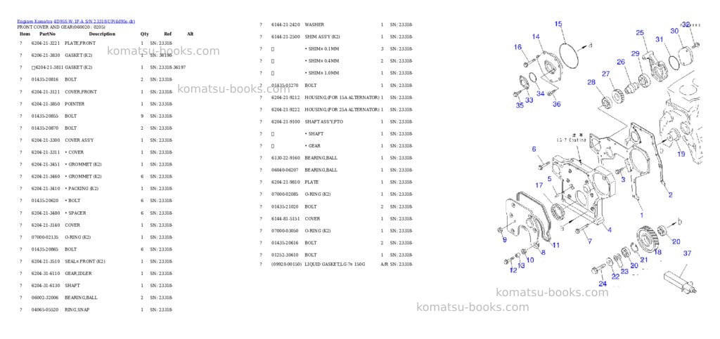 Komatsu 4d95s-w-1f-a s/n 23318-up Parts catalog cover Page 9 Komatsu 4d95s-w-1f-a s/n 23318-up Parts catalog cover Page 9