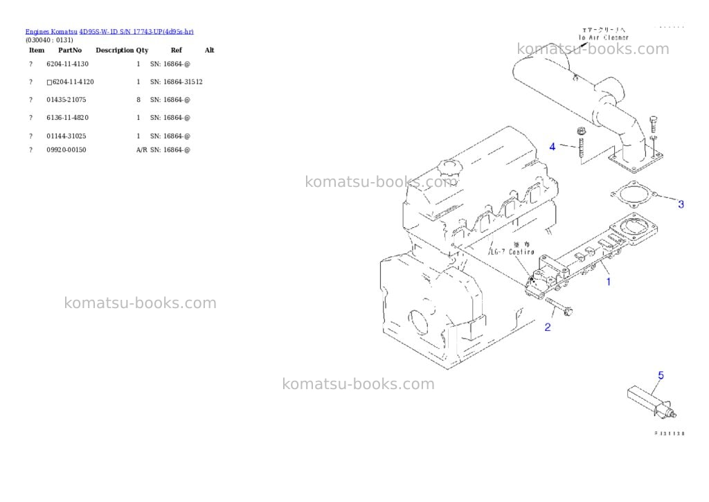 Komatsu 4d95s-w-1d s/n 17743-up Parts catalog cover Page 3 Komatsu 4d95s-w-1d s/n 17743-up Parts catalog cover Page 3
