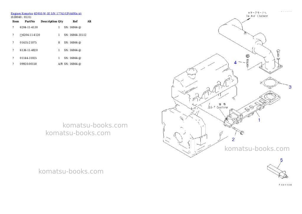 Komatsu 4d95s-w-1e s/n 17743-up Parts catalog cover Page 3 Komatsu 4d95s-w-1e s/n 17743-up Parts catalog cover Page 3