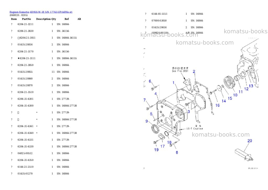 Komatsu 4d95s-w-1e s/n 17743-up Parts catalog cover Page 8 Komatsu 4d95s-w-1e s/n 17743-up Parts catalog cover Page 8