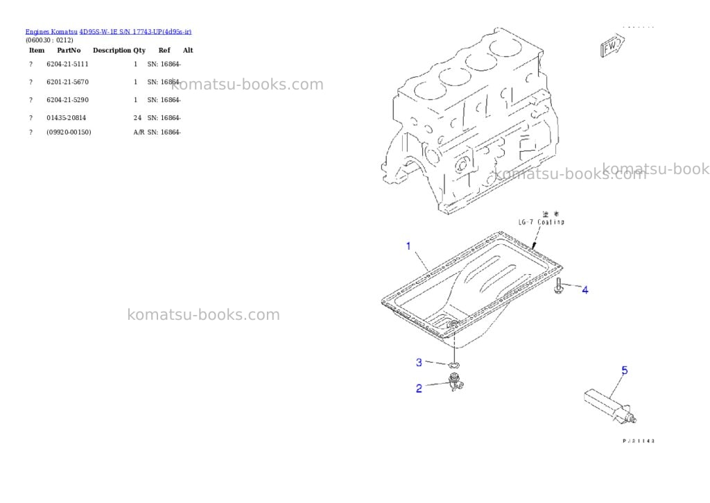 Komatsu 4d95s-w-1e s/n 17743-up Parts catalog cover Page 9 Komatsu 4d95s-w-1e s/n 17743-up Parts catalog cover Page 9