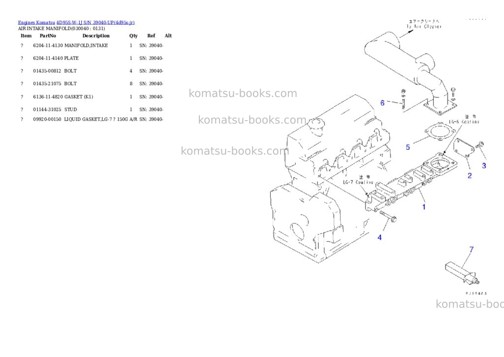Komatsu 4d95s-w-1j s/n 39040-up Parts catalog cover Page 3 Komatsu 4d95s-w-1j s/n 39040-up Parts catalog cover Page 3