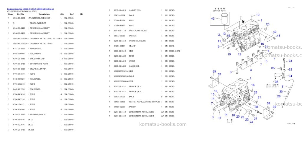 Komatsu 4d95s-w-1j s/n 39040-up Parts catalog cover Page 6 Komatsu 4d95s-w-1j s/n 39040-up Parts catalog cover Page 6