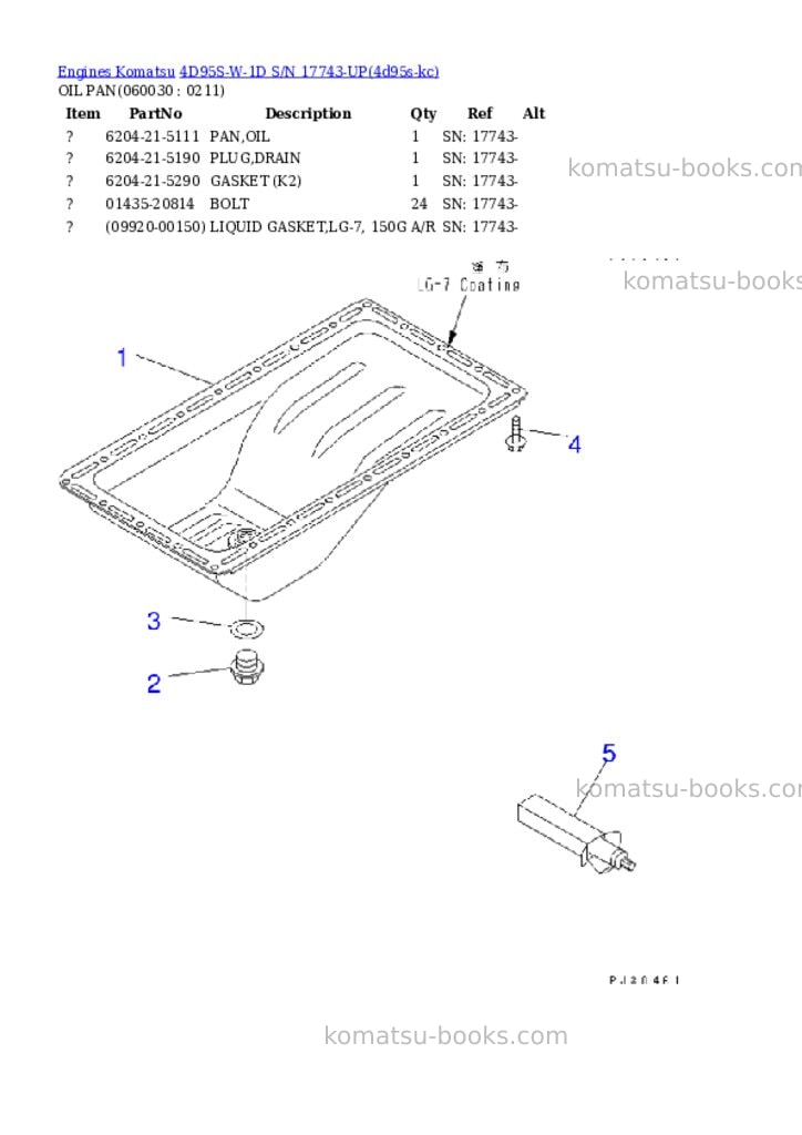 Komatsu 4D95S-W-1D S/N 17743-UP Parts catalog cover Page 10 Komatsu 4D95S-W-1D S/N 17743-UP Parts catalog cover Page 10