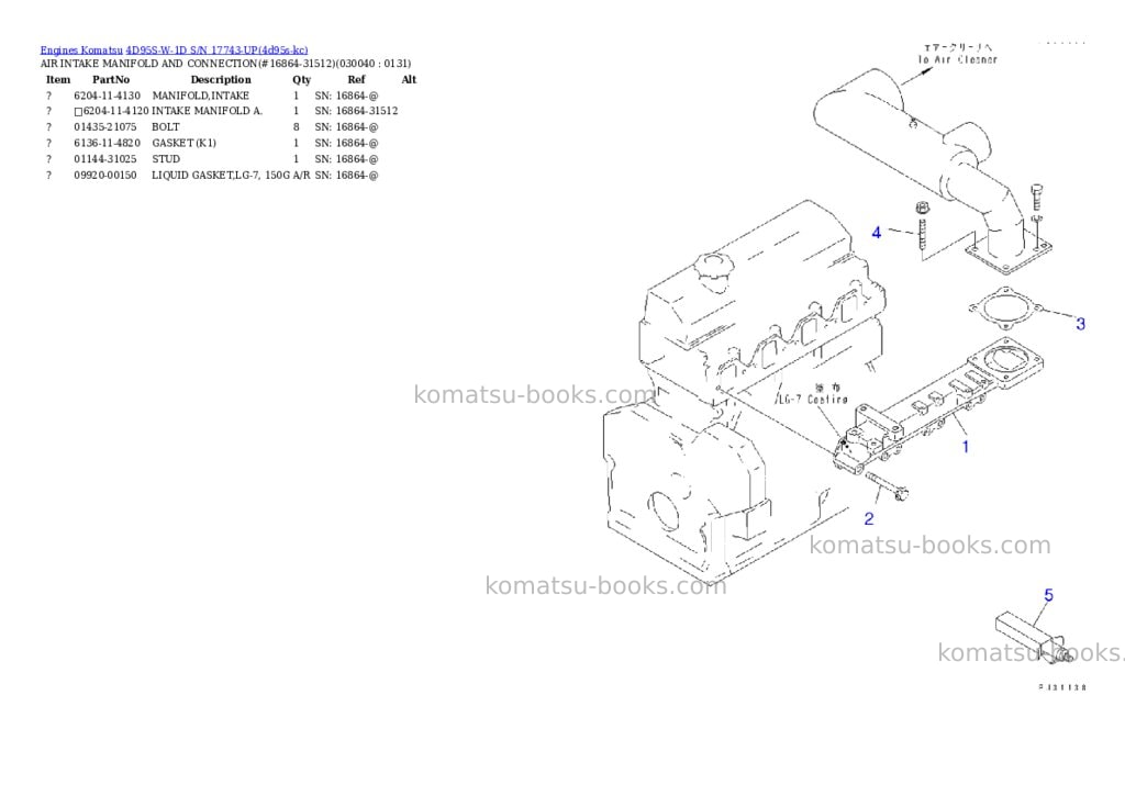 Komatsu 4D95S-W-1D S/N 17743-UP Parts catalog cover Page 3 Komatsu 4D95S-W-1D S/N 17743-UP Parts catalog cover Page 3