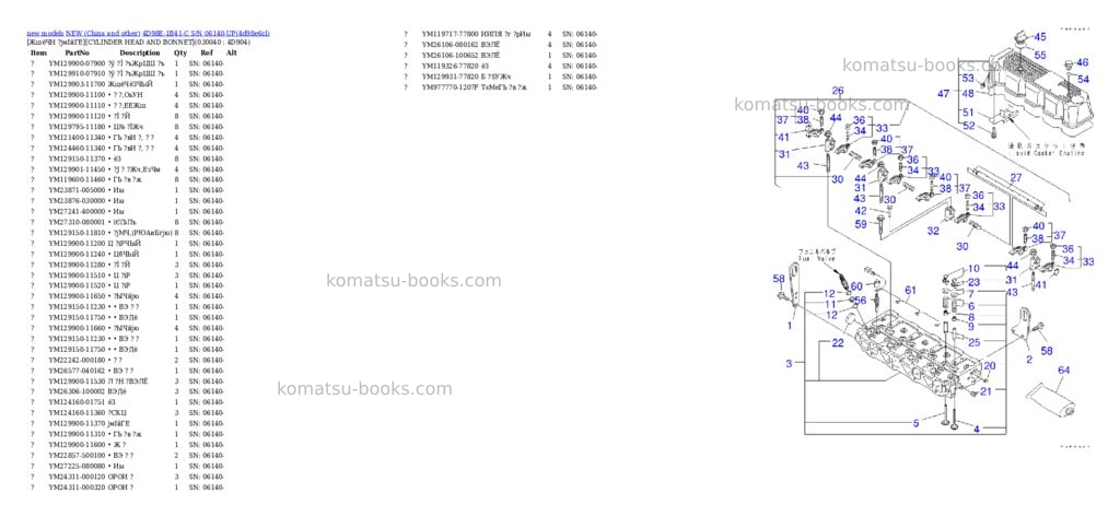 Komatsu 4d98e-1b41-c s/n 06140-up Parts catalog cover Page 3