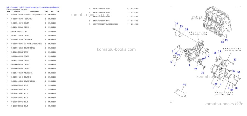 Komatsu 4D98E-1B41-C S/N 06140-UP Parts catalog cover Komatsu 4D98E-1B41-C S/N 06140-UP Parts catalog cover