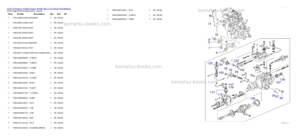 Komatsu 4D98E-1B41-C S/N 06140-UP Parts catalog cover Page 9 Komatsu 4D98E-1B41-C S/N 06140-UP Parts catalog cover Page 9