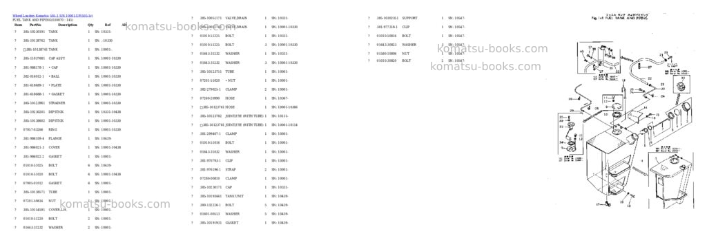 Komatsu 505-1 s/n 10001-up Parts catalog cover Komatsu 505-1 s/n 10001-up Parts catalog cover
