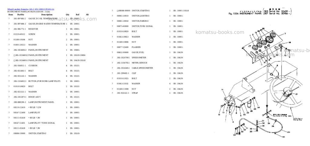Komatsu 505-1 s/n 10001-up Parts catalog cover Page 4 Komatsu 505-1 s/n 10001-up Parts catalog cover Page 4