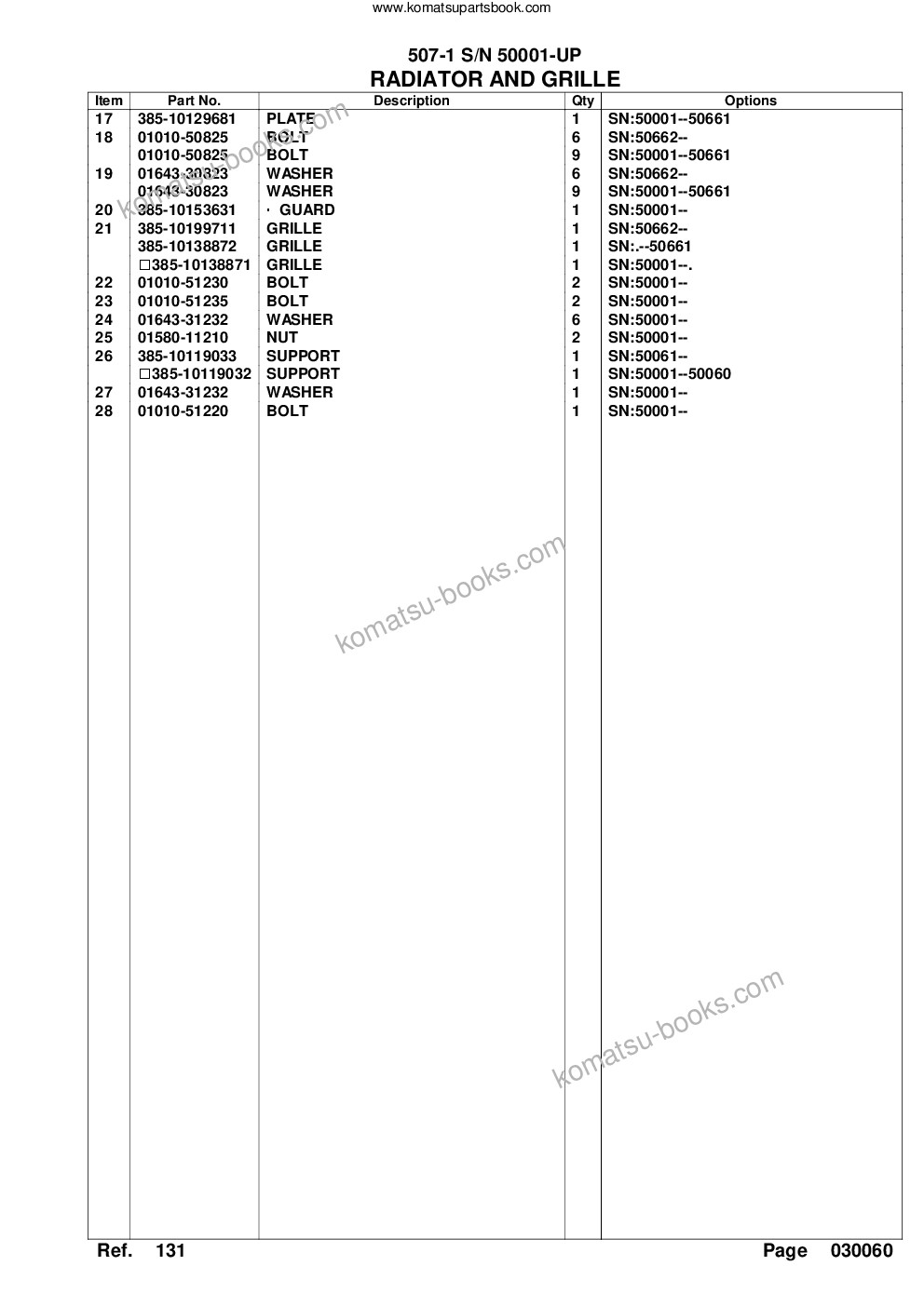 Komatsu 507-1 s/n 50001-up Parts catalog cover Page 10 Komatsu 507-1 s/n 50001-up Parts catalog cover Page 10