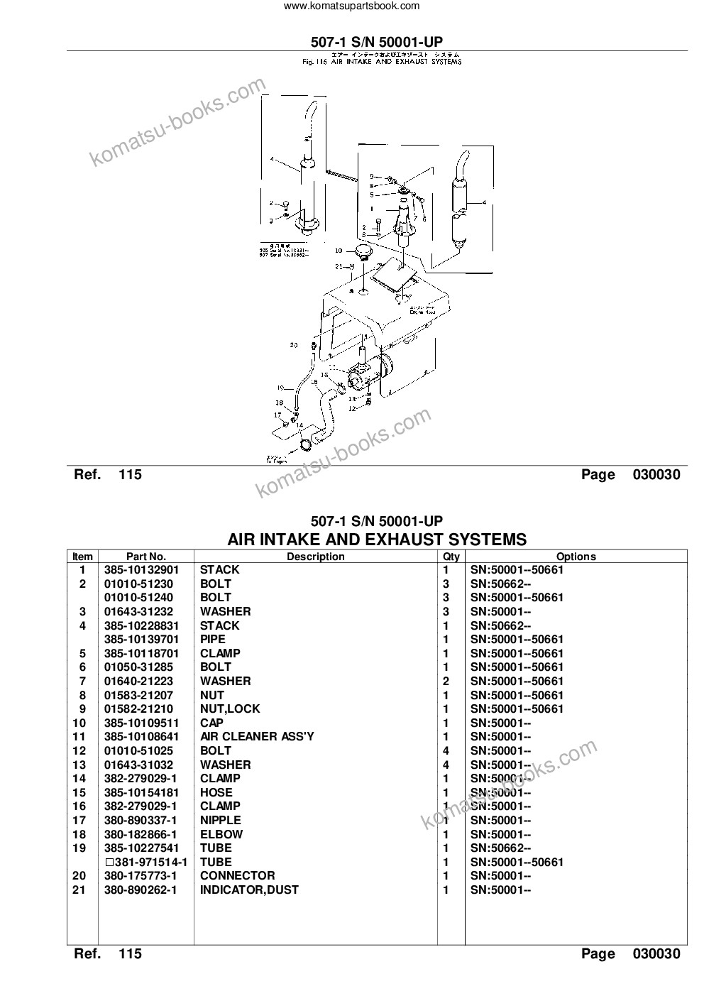 Komatsu 507-1 s/n 50001-up Parts catalog cover Page 5 Komatsu 507-1 s/n 50001-up Parts catalog cover Page 5