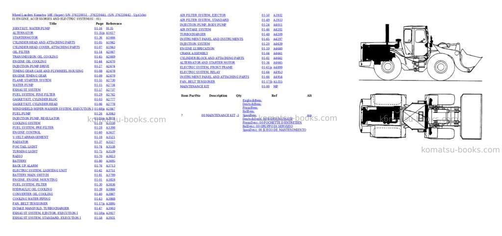 Komatsu 50e super s/n 376220051 - 376220441; s/n 376220442 - up Parts catalog cover Komatsu 50e super s/n 376220051 - 376220441; s/n 376220442 - up Parts catalog cover