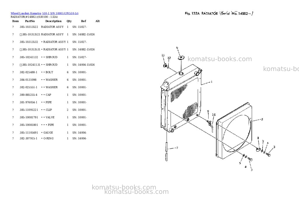 Komatsu 510-1 s/n 10001-up Parts catalog cover Page 9 Komatsu 510-1 s/n 10001-up Parts catalog cover Page 9
