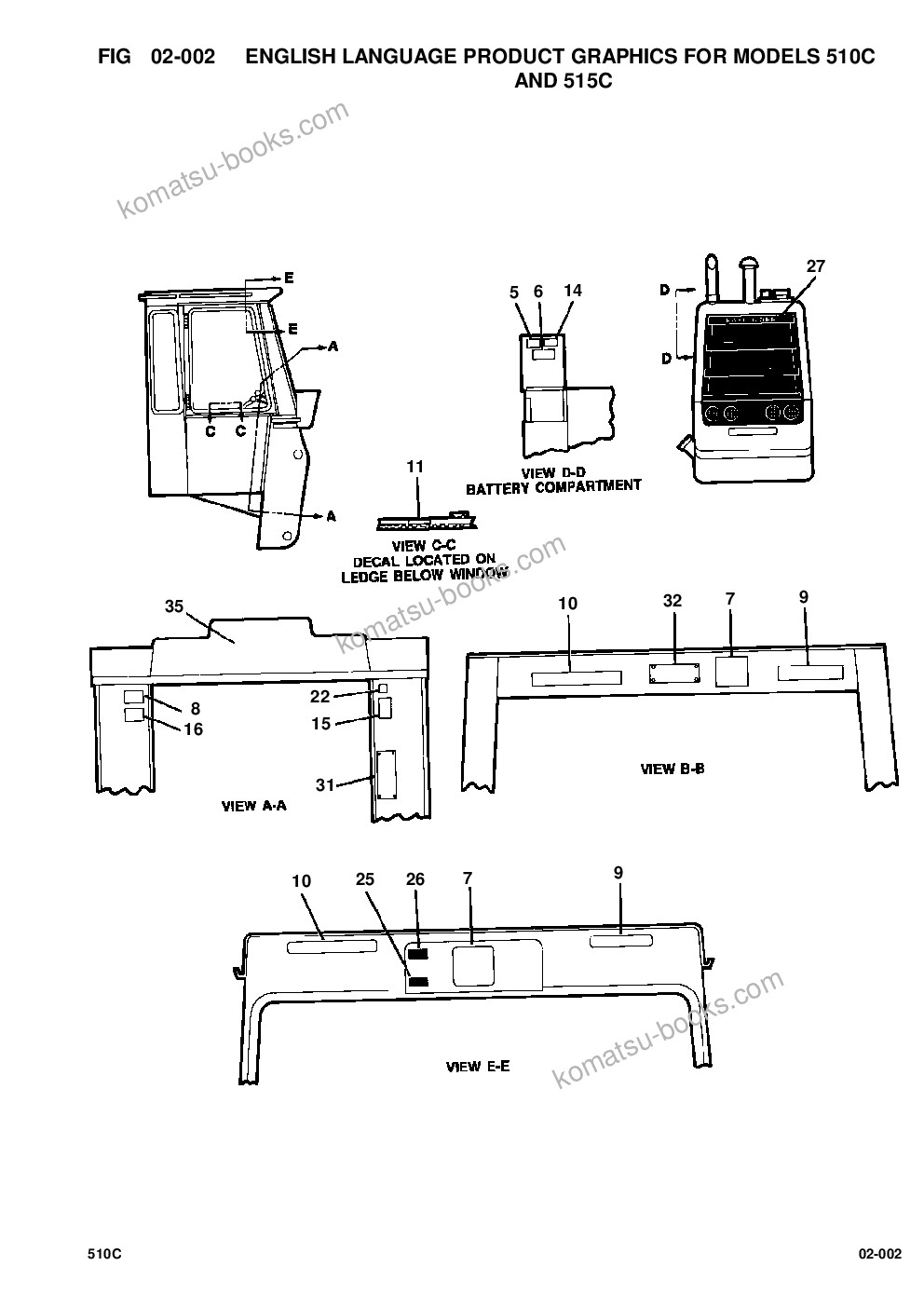 Komatsu 510c s/n p004501-up & 515c/ch s/n p006501-up Parts catalog cover Page 5 Komatsu 510c s/n p004501-up & 515c/ch s/n p006501-up Parts catalog cover Page 5