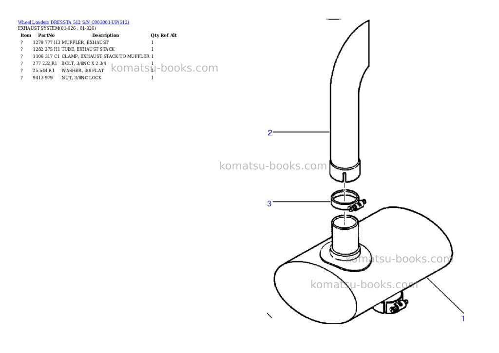 Komatsu 512 s/n c003001-up Parts catalog cover Page 10