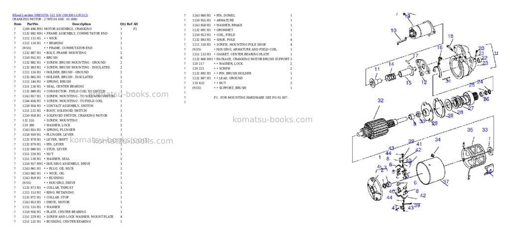 Komatsu 512 s/n c003001-up Parts catalog cover Page 4