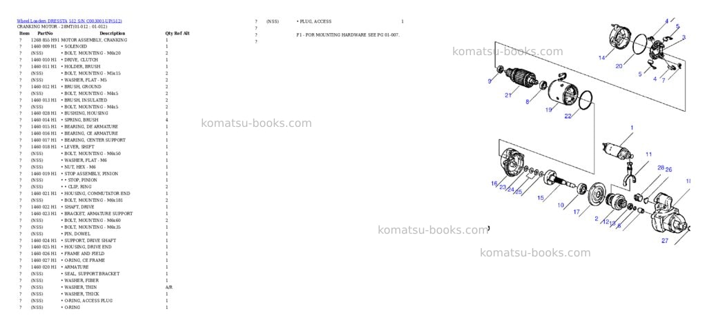 Komatsu 512 s/n c003001-up Parts catalog cover Page 5