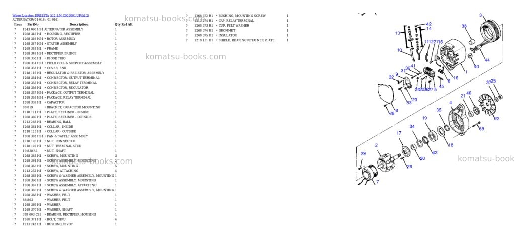 Komatsu 512 s/n c003001-up Parts catalog cover Page 6