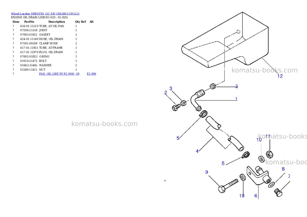 Komatsu 512 s/n c003001-up Parts catalog cover Page 7