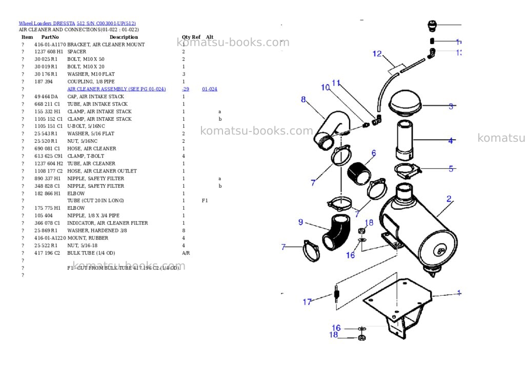 Komatsu 512 s/n c003001-up Parts catalog cover Page 8