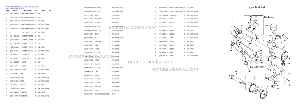 Komatsu 515-1 s/n 10001-up Parts catalog cover Page 2