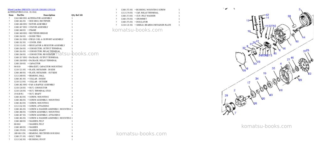 Komatsu 518 s/n c005001-up Parts catalog cover Page 5 Komatsu 518 s/n c005001-up Parts catalog cover Page 5