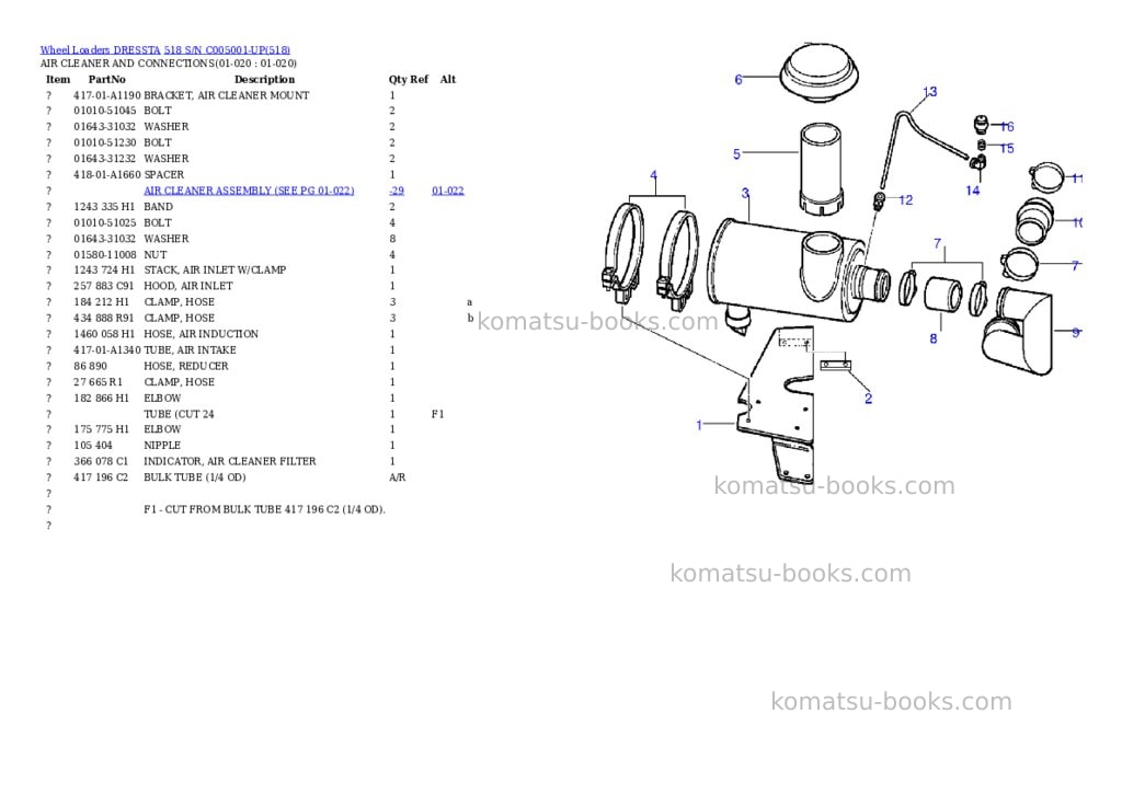 Komatsu 518 s/n c005001-up Parts catalog cover Page 7 Komatsu 518 s/n c005001-up Parts catalog cover Page 7