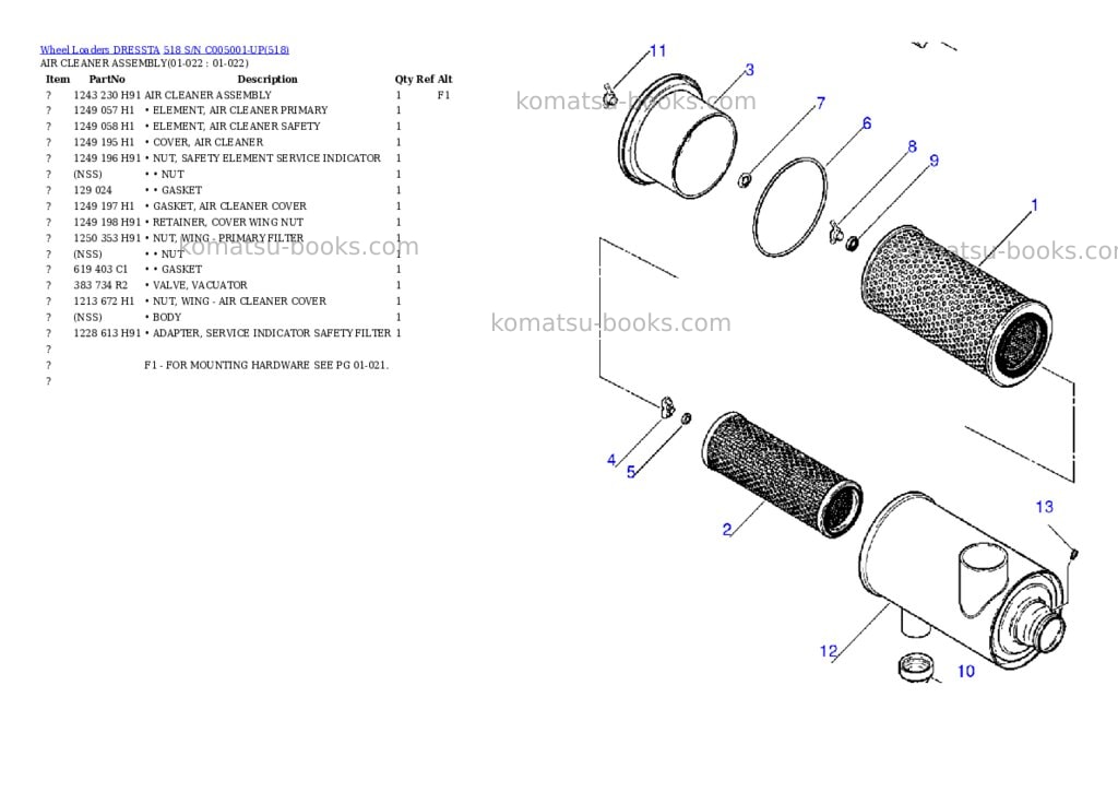 Komatsu 518 s/n c005001-up Parts catalog cover Page 8 Komatsu 518 s/n c005001-up Parts catalog cover Page 8