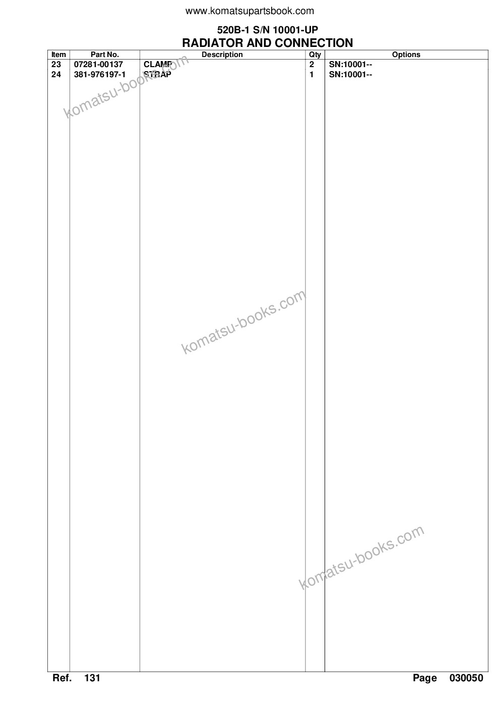 Komatsu 520b-1 s/n 10001-up Parts catalog cover Page 10 Komatsu 520b-1 s/n 10001-up Parts catalog cover Page 10