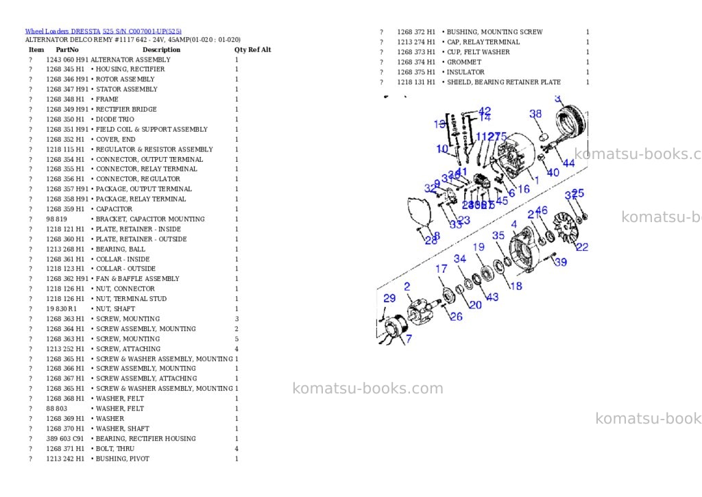 Komatsu 525 s/n c007001-up Parts catalog cover Page 5
