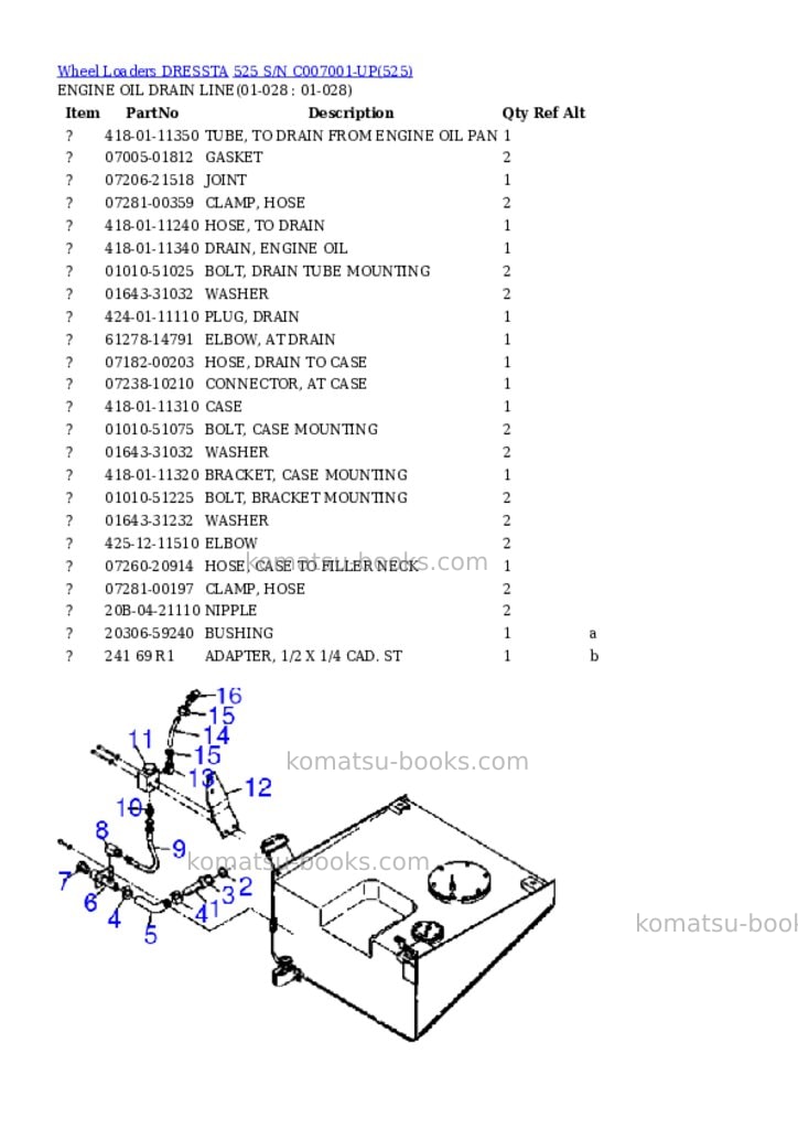 Komatsu 525 s/n c007001-up Parts catalog cover Page 6